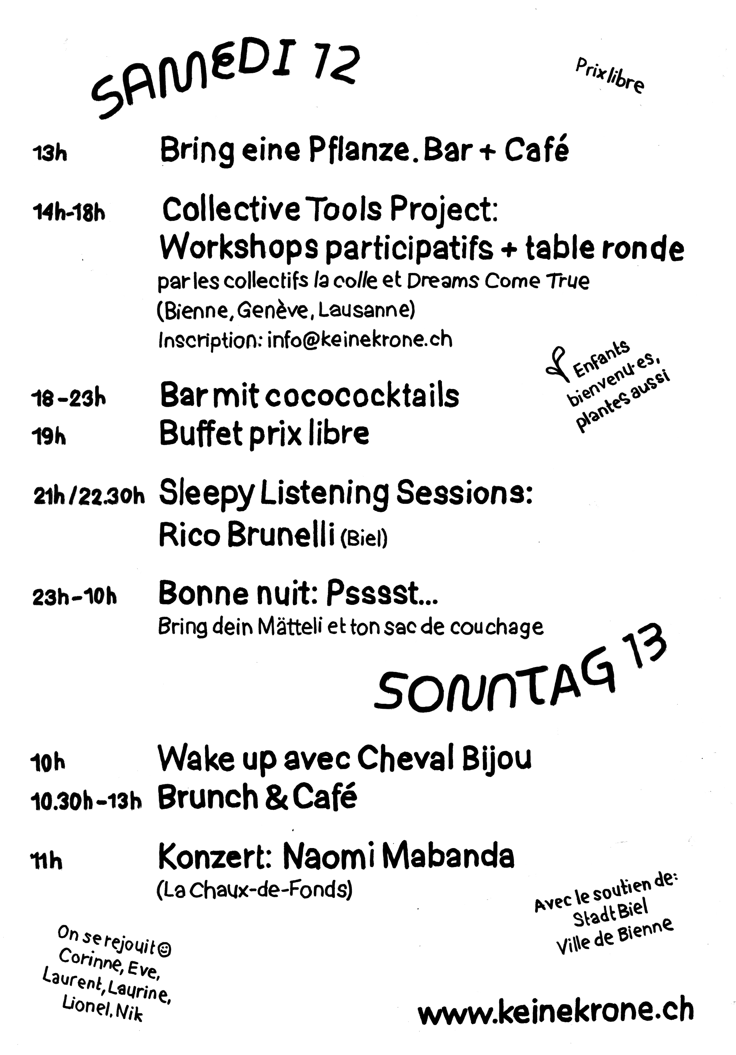 Keine Krone flyer, verso